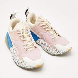 Stella McCartney Multicolor Faux Leather and Faux Suede Eclypse Sneakers Size 37