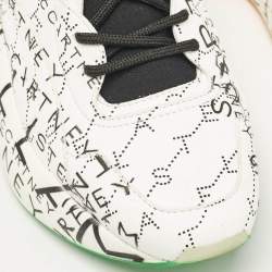 Pre Owned Stella McCartney White Faux Leather and Neoprene Eclypse Lace Up Sneakers Size 37