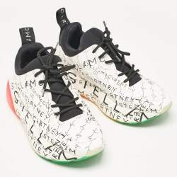 Pre Owned Stella McCartney White Faux Leather and Neoprene Eclypse Lace Up Sneakers Size 37