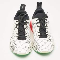 Pre Owned Stella McCartney White Faux Leather and Neoprene Eclypse Lace Up Sneakers Size 37