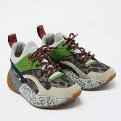 Stella McCartney Multicolor Faux Leather and Neoprene Eclypse Chunky Sneakers Size 36