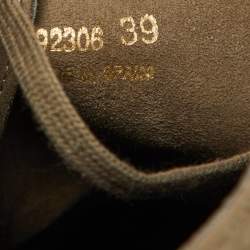 Stella McCartney Olive Green Faux Leather Leana Wedge Boots Size 39