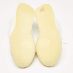 Stella McCartney White Faux Suede and Fabric Loop Sneakers Size 39