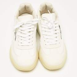 Stella McCartney White Faux Suede and Fabric Loop Sneakers Size 39