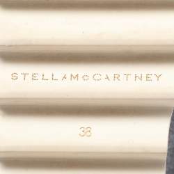 Pre Owned Stella McCartney Metallic Faux Leather and Satin Elyse Star Sneakers Size 38