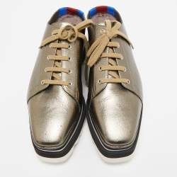 Stella McCartney Metallic Leather Elyse Platform Mules Size 38.5