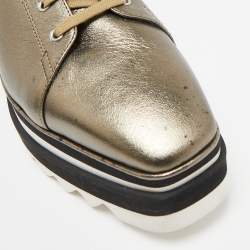 Stella McCartney Metallic Leather Elyse Platform Mules Size 38.5
