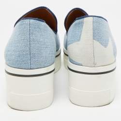 Stella McCartney Blue/White Denim Binx Star Sneakers Size 41