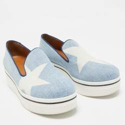 Stella McCartney Blue/White Denim Binx Star Sneakers Size 41
