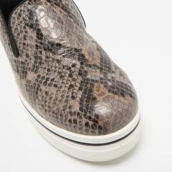 Stella McCartney Brown Faux Python Leather Binx Sneakers Size 41