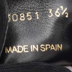 Pre Owned Stella McCartney Black Suede And Faux Leather Lace Up Sneakers Size 36.5