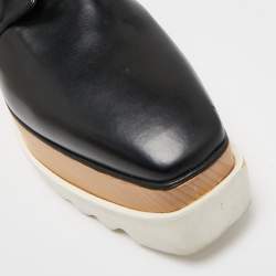 Stella McCartney Black Faux Leather Elyse Platform Derby Sneakers Size 41