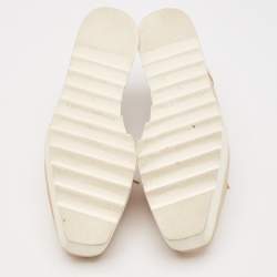Stella McCartney Beige Faux Leather Elyse Star Wedge Sneakers Size 41