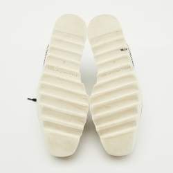 Stella McCartney White/Black Woven Faux Leather Elyse Platform Derby Sneakers Size 38