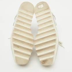 Stella McCartney Silver/White Faux Leather Elyse Star Platform Derby Sneakers Size 36