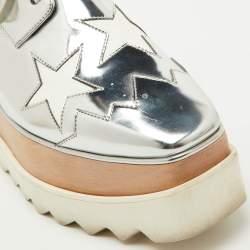 Stella McCartney Silver/White Faux Leather Elyse Star Platform Derby Sneakers Size 36