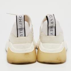 Stella McCartney Off White Faux Leather and Faux Suede Eclypse Lace Up Sneakers Size 38