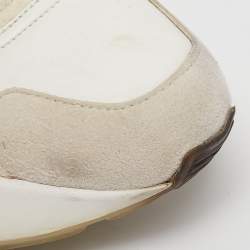 Stella McCartney Off White Faux Leather and Faux Suede Eclypse Lace Up Sneakers Size 38