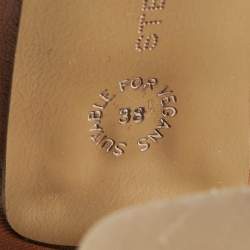 Stella McCartney Brown Faux Leather Groove Ankle Length Boots Size 38