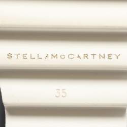 Pre Owned Stella McCartney Black Faux Leather Sneak-Elyse Derby Sneakers Size 35