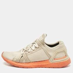 Stella McCartney X Adidas Beige Knit Fabric Ultraboost 20 Sneakers Size 42.5