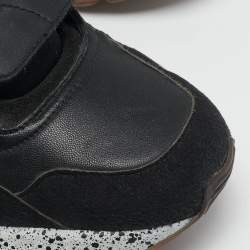 Stella McCartney Black Faux Leather and Faux Suede Eclypse Sneakers  Size 37