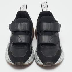Stella McCartney Black Faux Leather and Faux Suede Eclypse Sneakers  Size 37