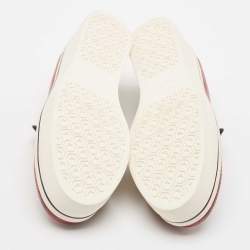 Pre Owned Stella McCartney Red/Black Faux Python Leather Creeper Platform Loafers Size 41