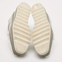 Stella McCartney Silver/White Faux Leather Elyse Star Platform Derby Sneakers Size 36