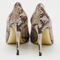 Stella McCartney Multicolor Faux Snakeskin Embossed Leather Peep Toe Pumps Size 40