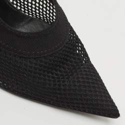 Stella McCartney Black Knit Mesh Pointed Toe Pumps Size 36