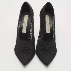 Stella McCartney Black Knit Mesh Pointed Toe Pumps Size 36