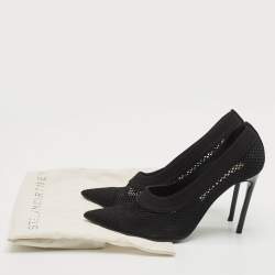 Stella McCartney Black Knit Mesh Pointed Toe Pumps Size 36