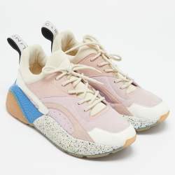Stella McCartney Multicolor Faux Leather and Faux Suede Eclypse Lace Up Sneakers Size 39