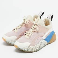 Stella McCartney Multicolor Faux Leather and Faux Suede Eclypse Lace Up Sneakers Size 39