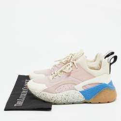Stella McCartney Multicolor Faux Leather and Faux Suede Eclypse Lace Up Sneakers Size 39