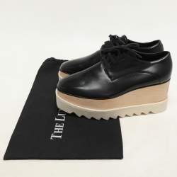 Stella McCartney Black Faux Leather Elyse Platform Derby Size 36.5