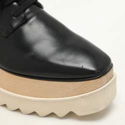 Stella McCartney Black Faux Leather Elyse Platform Derby Size 36.5