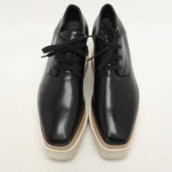 Stella McCartney Black Faux Leather Elyse Platform Derby Size 36.5