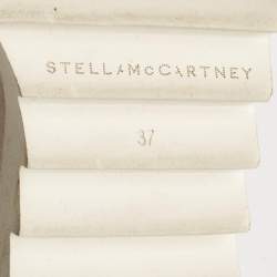 Pre Owned Stella McCartney Silver Faux Leather Elyse Star Platform Sneakers Size 37