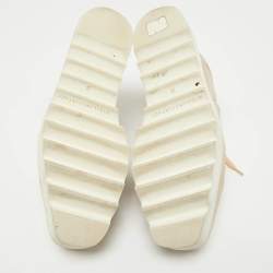 Stella McCartney Beige Faux Leather and Faux Snakeskin Leather Elyse Sneakers Size 38
