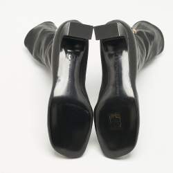 Stella McCartney Black Faux Leather Falabella Ankle Length Boots Size 36