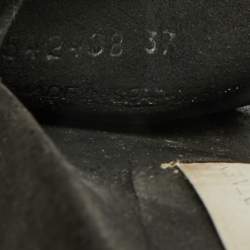 Pre Owned Stella McCartney Black Faux Suede Star Embellished Flat Slides Size 37