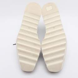 Pre Owned Stella McCartney Black Faux Leather Elyse Star Platform Derby Sneakers Size 38.5