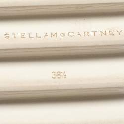 Pre Owned Stella McCartney Black Faux Leather Elyse Star Platform Derby Sneakers Size 38.5