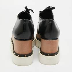 Pre Owned Stella McCartney Black Faux Leather Elyse Sneakers Size 37