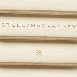 Pre Owned Stella McCartney White Faux Leather Elyse Star Platform Derby Sneakers Size 38