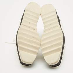 Pre Owned Stella McCartney White Faux Leather Elyse Star Platform Derby Sneakers Size 38