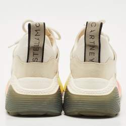 Pre Owned Stella McCartney Multicolor Faux Leather and Faux Suede Eclypse Lace Up Sneakers Size 38