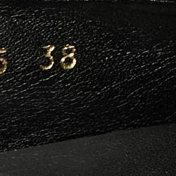 Pre Owned Stella McCartney Black Faux Leather Chain Link Platform Slip On Sneakers Size 38